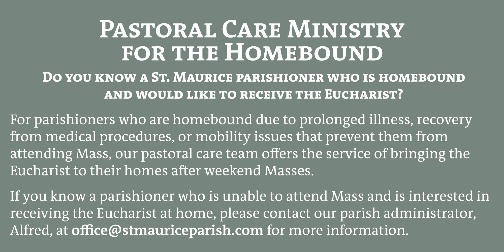 Pastoral Care Jan 2025